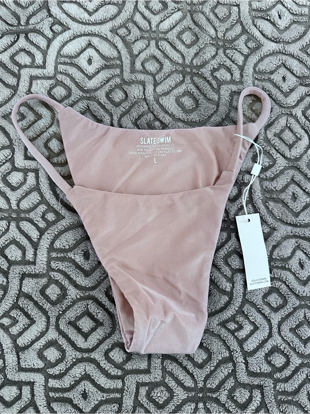 Slate Swim Women's Dusty Pink High-Cut Bikini Bottom